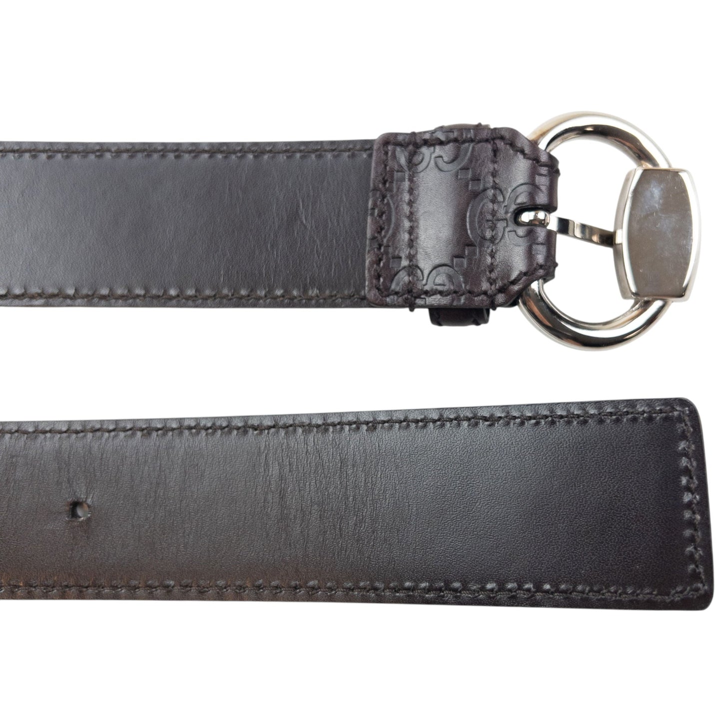 Vintage 2000s Gucci Embossed Monogram Leather Belt Size L | O/S, Brown