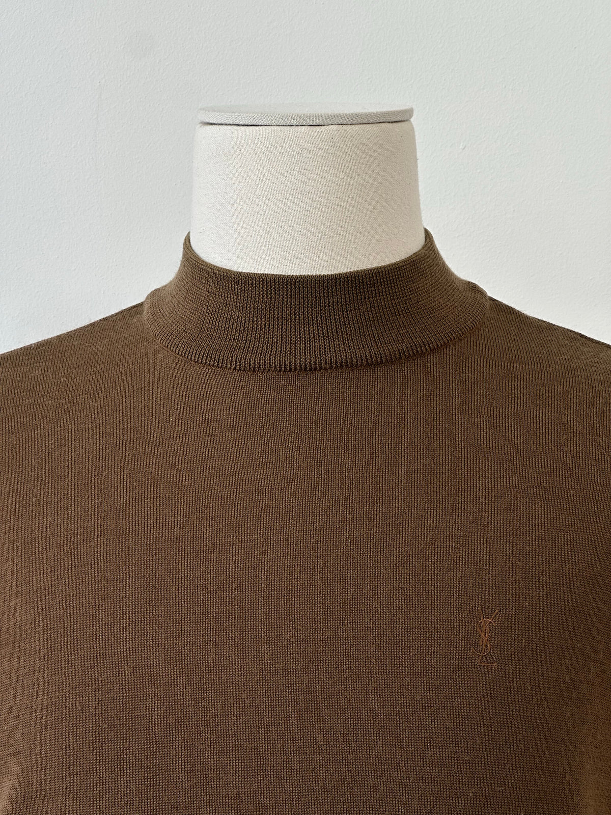 Yves Saint Laurent 1990s Pure Wool High Neck Knit Jumper - M