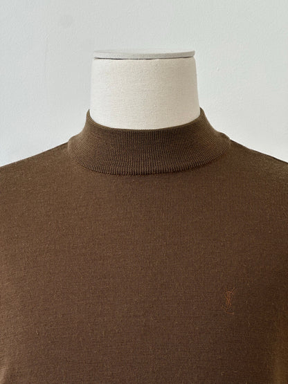 Yves Saint Laurent 1990s Pure Wool High Neck Knit Jumper - M