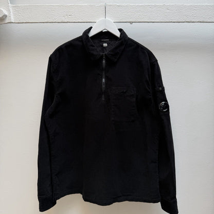 CP Company Q-Zip Corduroy Overshirt (XL) | Extra Large, Black