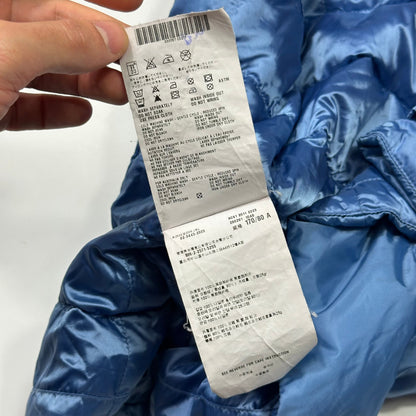 Prada Milano 2011 Satin Blue Nylon Down Logo Gilet