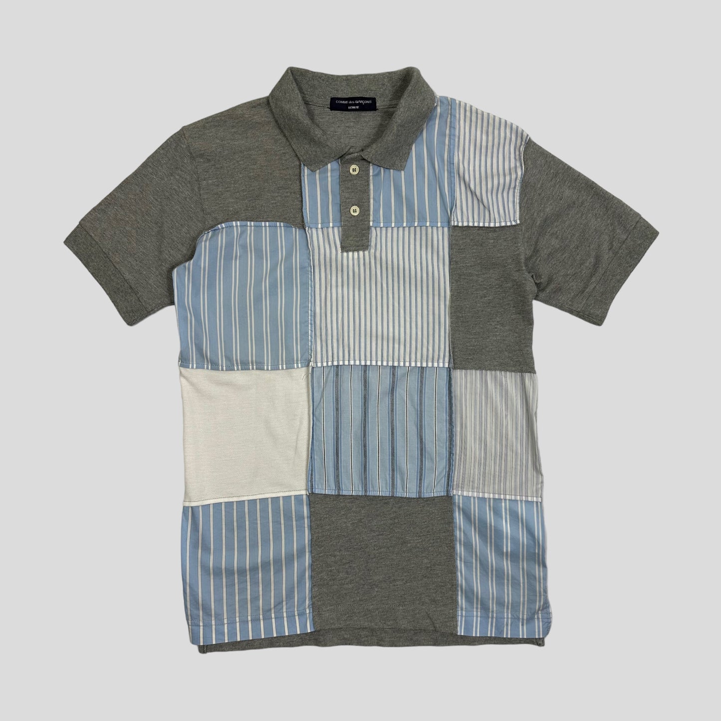 CDG Homme 2008 Striped Panelled Polo - S