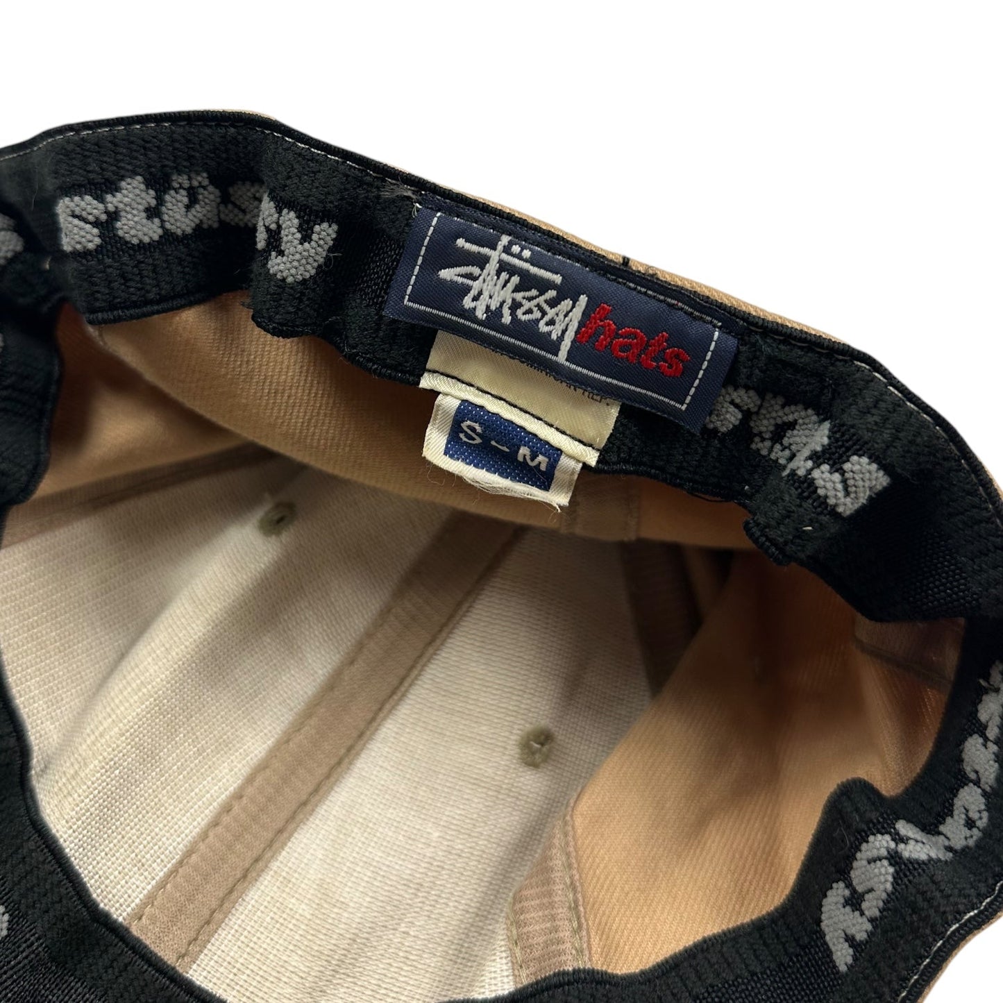 Stüssy Beige Script Logo Baseball Cap