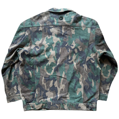 Avirex Camouflage Leather Trucker Jacket - XL | XL, Camo