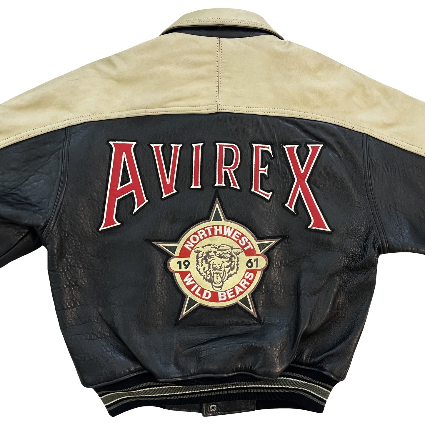 Avirex Wildbears Leather Varsity Jacket - S