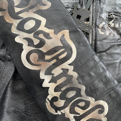 The Great China Wall 'Motor City' Leather Biker Jacket - M