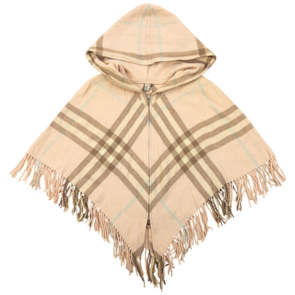 Vintage 2000s Burberry Nova Check Tassel Trim Poncho | O/S, Brown