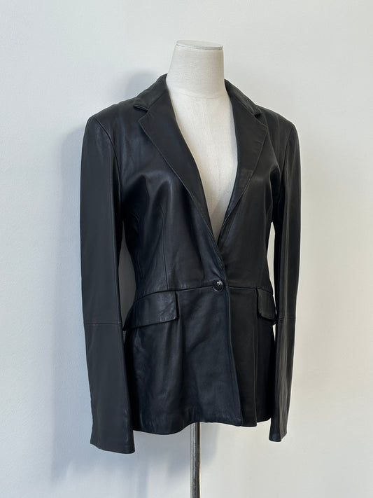 Emporio Armani 1990s Fitted Lamb Leather Jacket - S