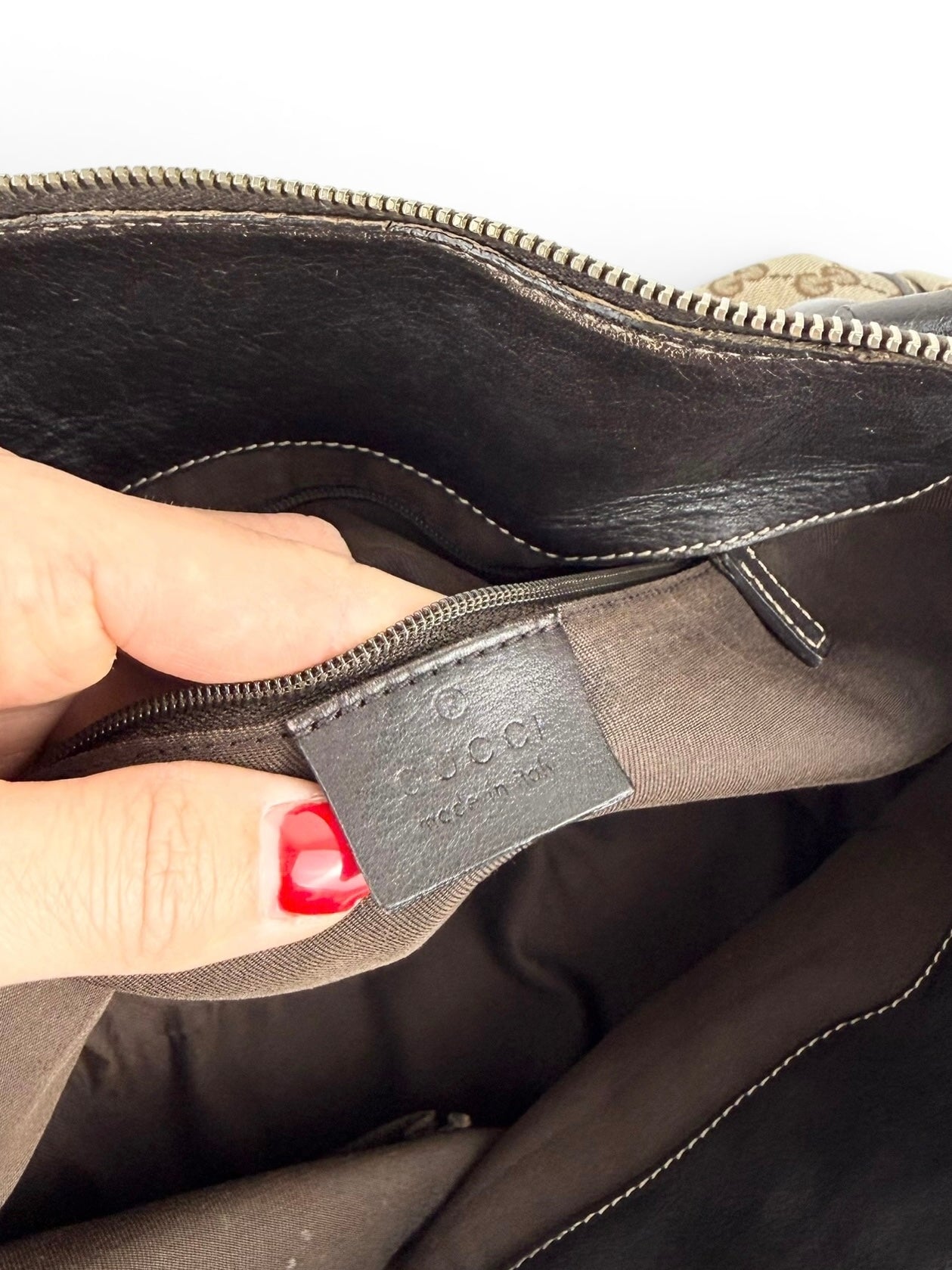 Vintage 90s Gucci Monogram GG Handbag | O/S, Brown