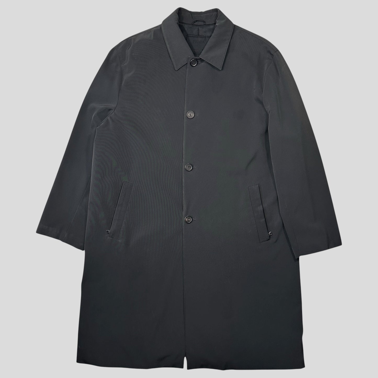 Prada AW00 Soft Touch Technical Polyester Grey Trench Coat - M/L | Default Title, Multicoloured
