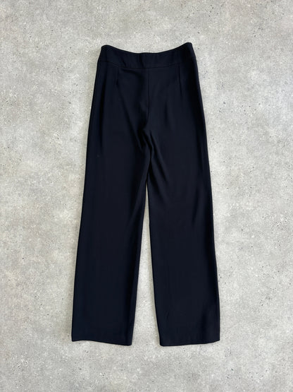 Armani Collezioni Wool Low Waist Wide Leg Trousers - W26