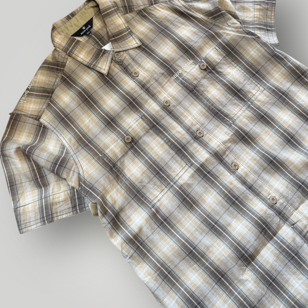 Snow Peak Plaid Check Cotton Shirt M