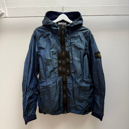 2017 Stone Island Nylon Metal Weft Jacket (L) | Large, Metallic Blue