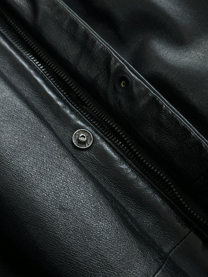 Conbipel 1990s Leather Belted Trench Coat - XL