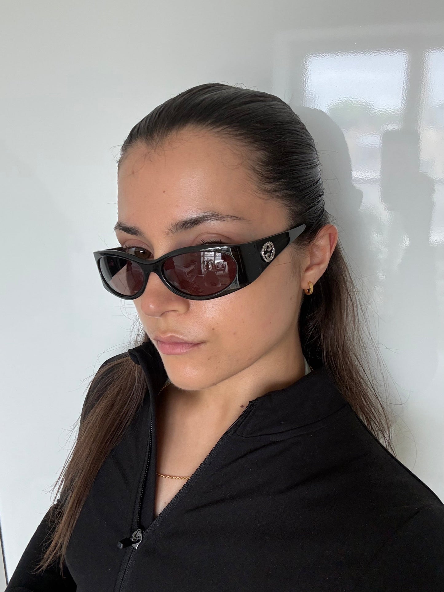 2000s Gucci GG Diamanté Sunglasses | O/S, Brown