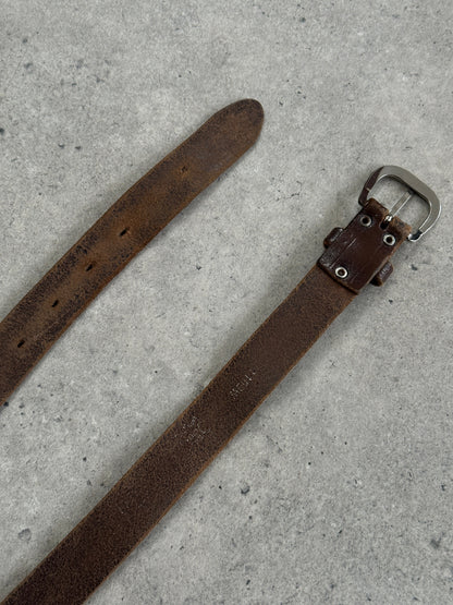 Vintage 1990s Distressed Slim Leather Belt - W22-29”