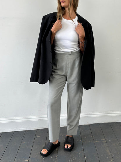 Marella Wool Blend High Waisted Tapered Leg Trousers - W28