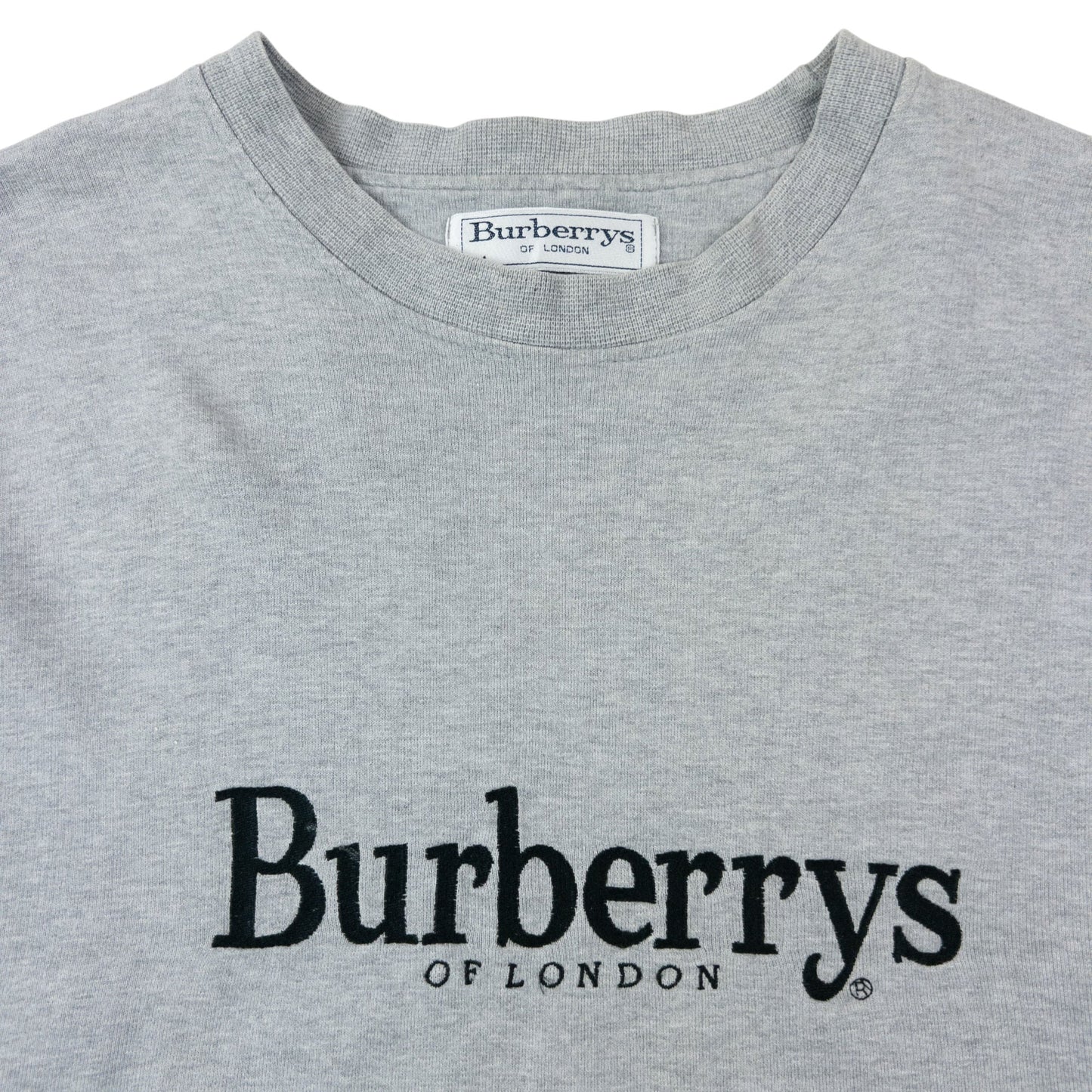 Vintage 90s Burberry Embroidered Sweatshirt Size M | Medium, Grey