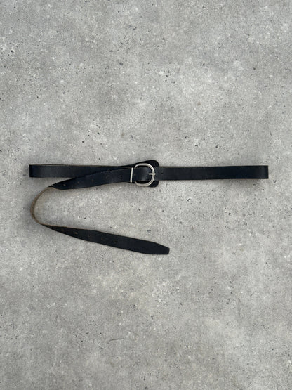 Vintage 1990s Leather Double Wrap Slim Belt - W22-26