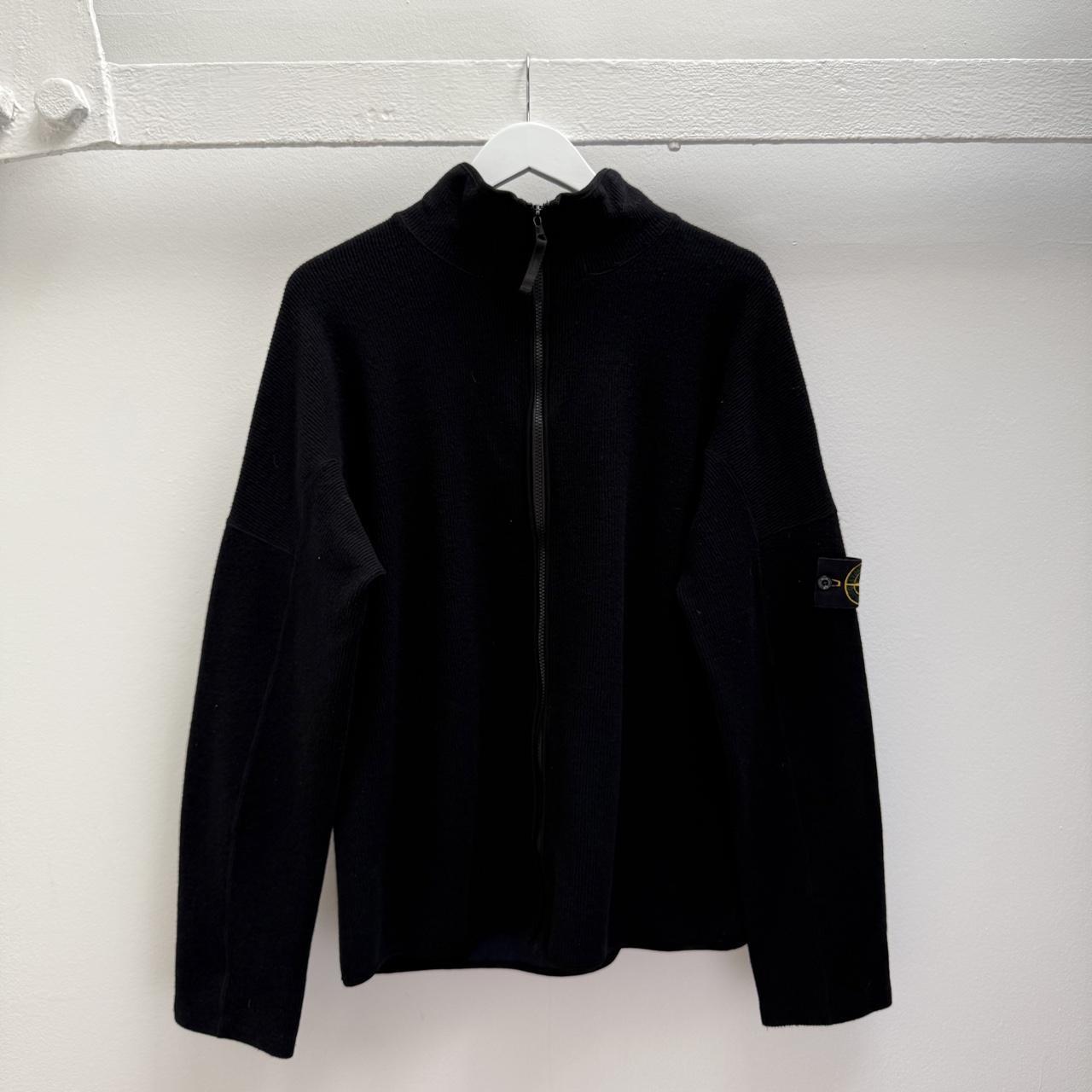 Mid 2000’s Stone Island Full Zip Knit Jumper (L) | Large, Black