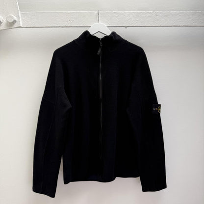 Mid 2000’s Stone Island Full Zip Knit Jumper (L) | Large, Black