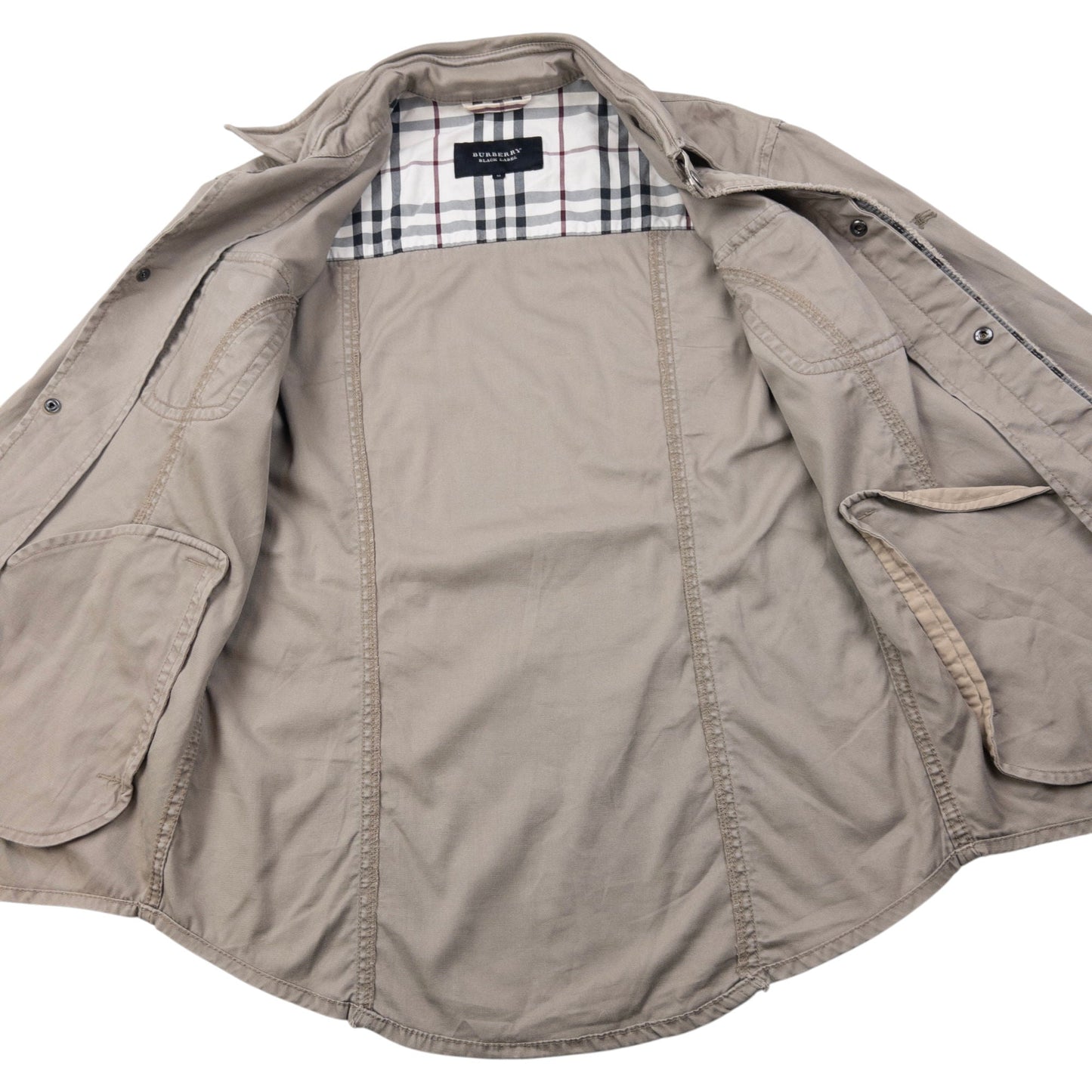 Vintage Burberry Black Label Nova Check Cuff Jacket Womens Size M
