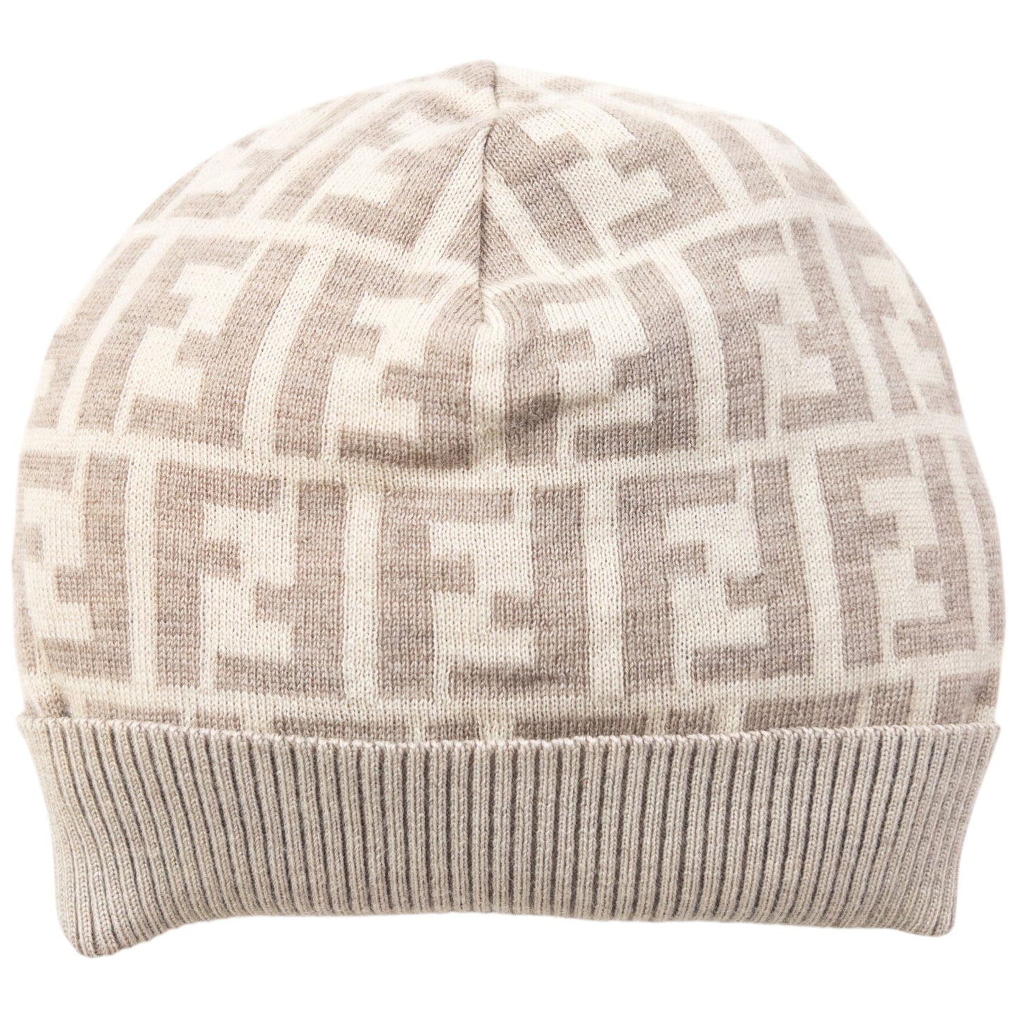 Vintage 2000s Fendi Monogram Beanie Hat | O/S, Beige