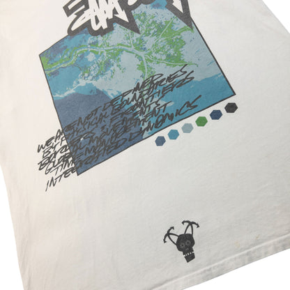 Vintage 2000s Stussy X Futura Graphic T Shirt Size L | Large, White