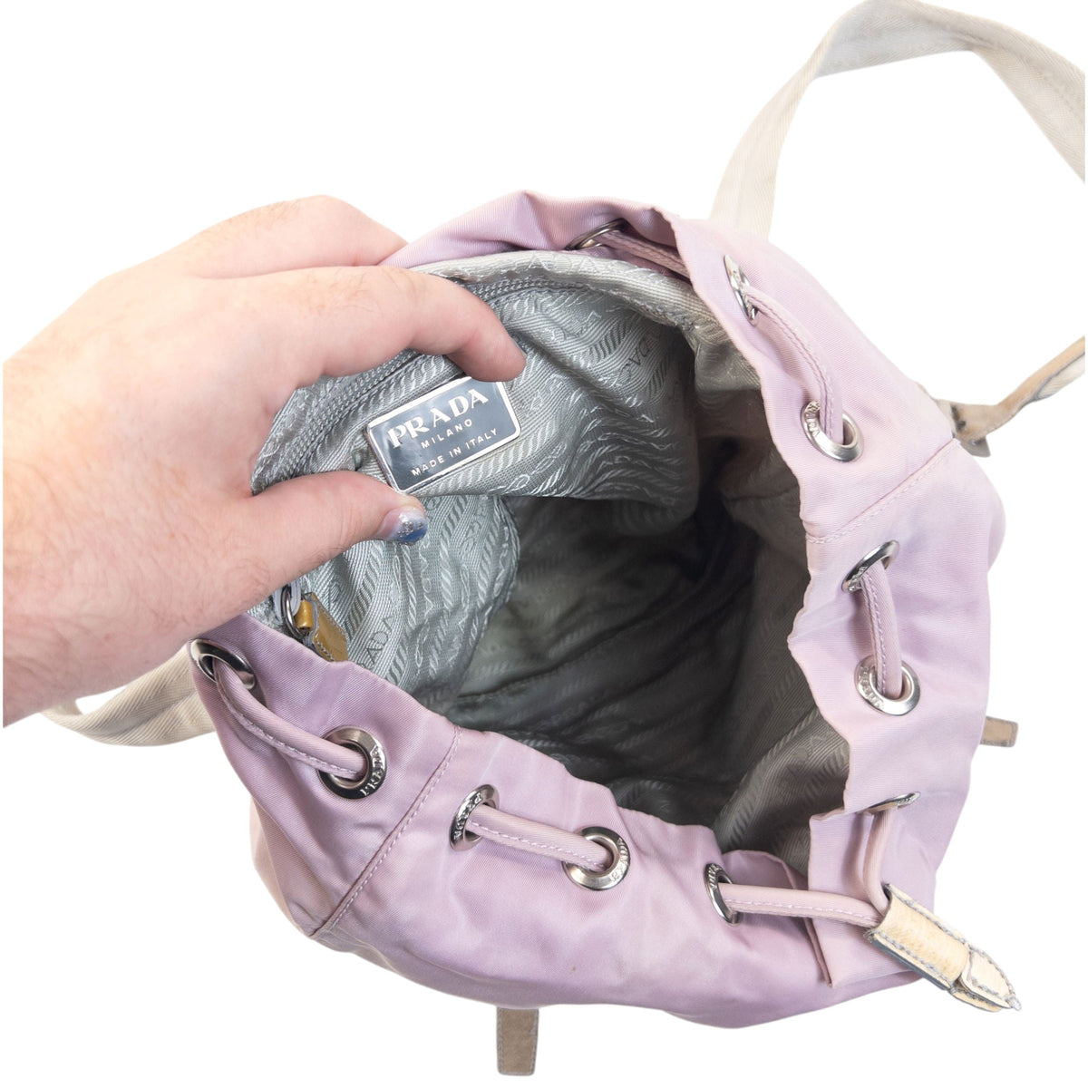 Vintage 2000s Prada Bucket Backpack | O/S, Pink