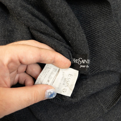 Vintage 90s YSL Yves Saint Laurent Turtleneck Jumper Size XS | XS, Grey