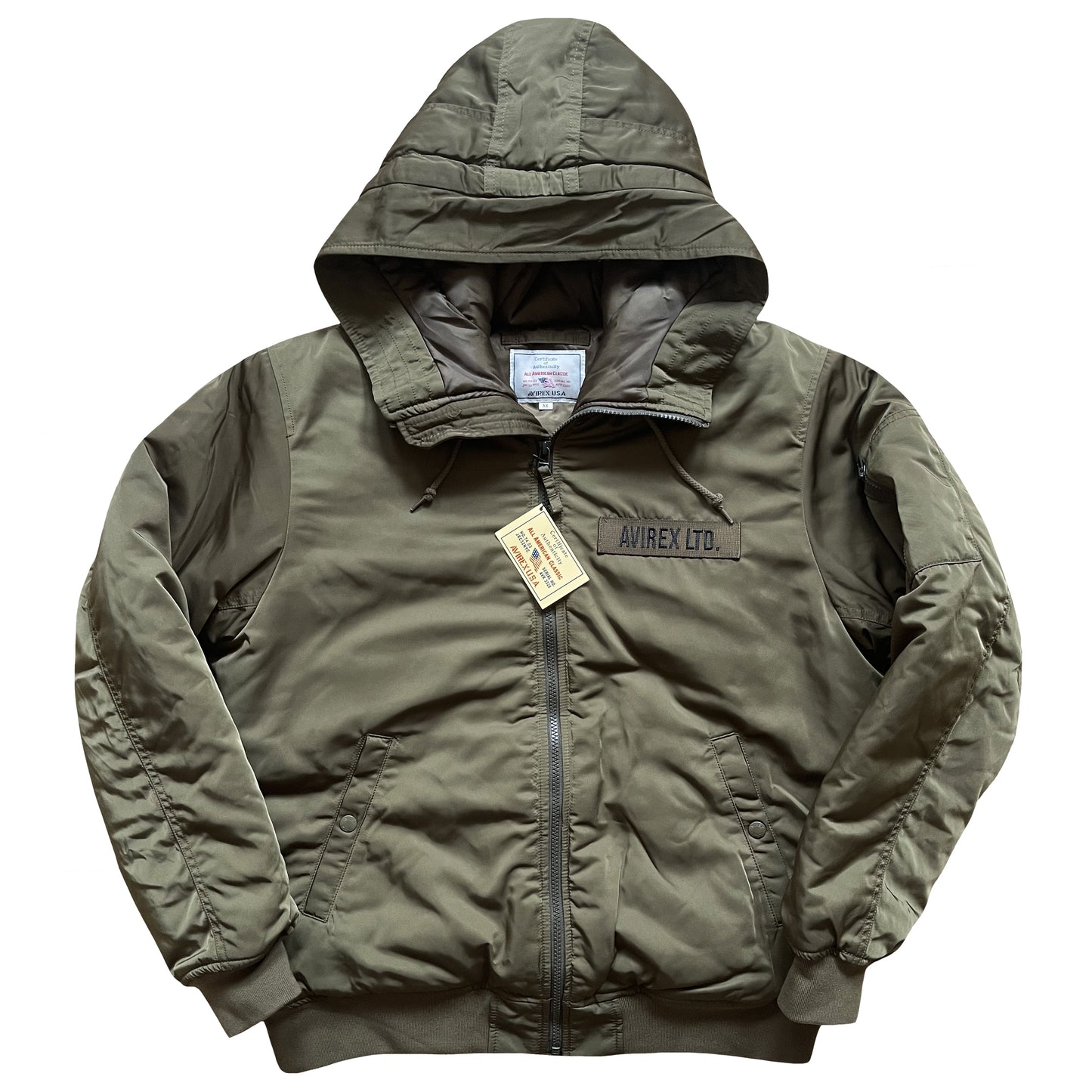 Avirex Padded Bomber Jacket With Hood - L