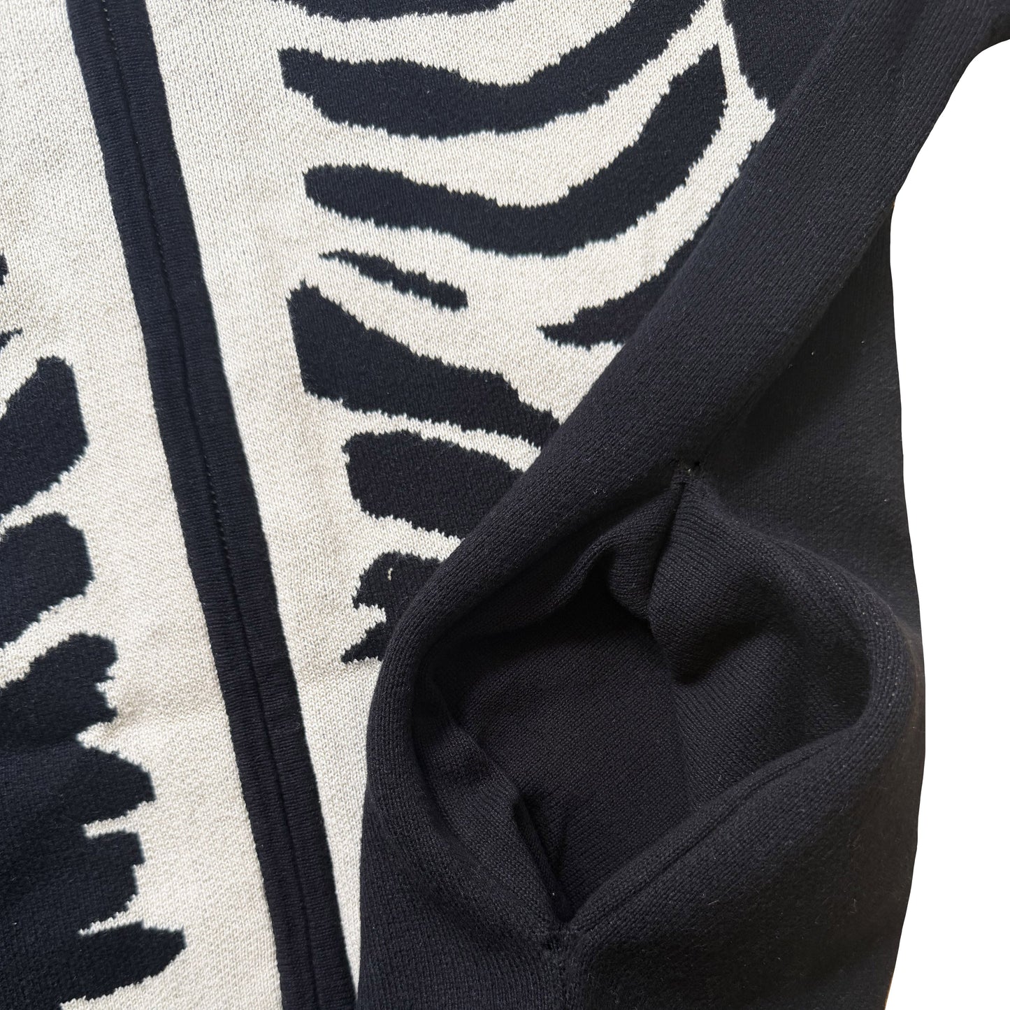 Vanson Leathers 14G Knitted Skeleton Hoodie - M | Medium, Black and White