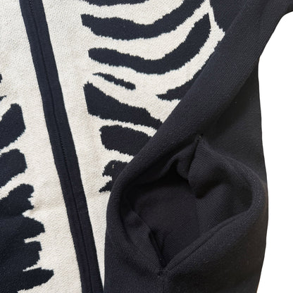 Vanson Leathers 14G Knitted Skeleton Hoodie - M | Medium, Black and White