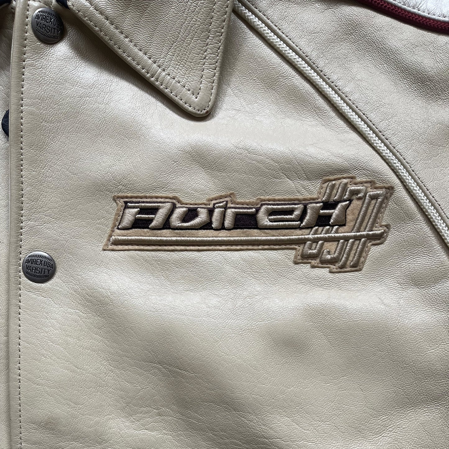 Avirex USA Leather Varsity Jacket - L / XL
