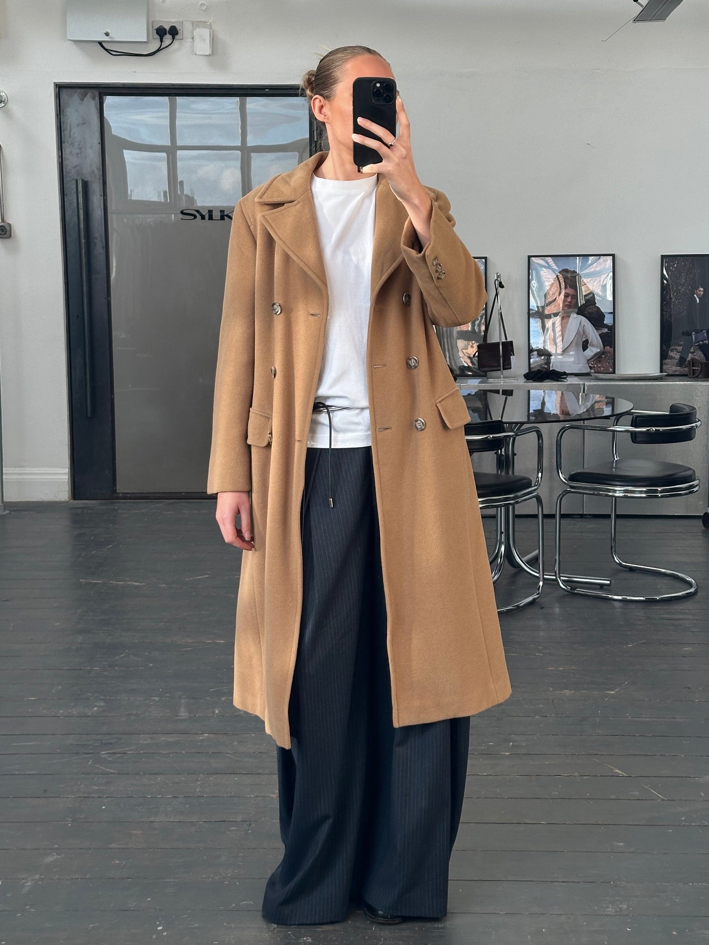 Marella 1990s Virgin Wool Double Breasted Coat - M