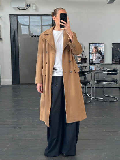 Marella 1990s Virgin Wool Double Breasted Coat - M