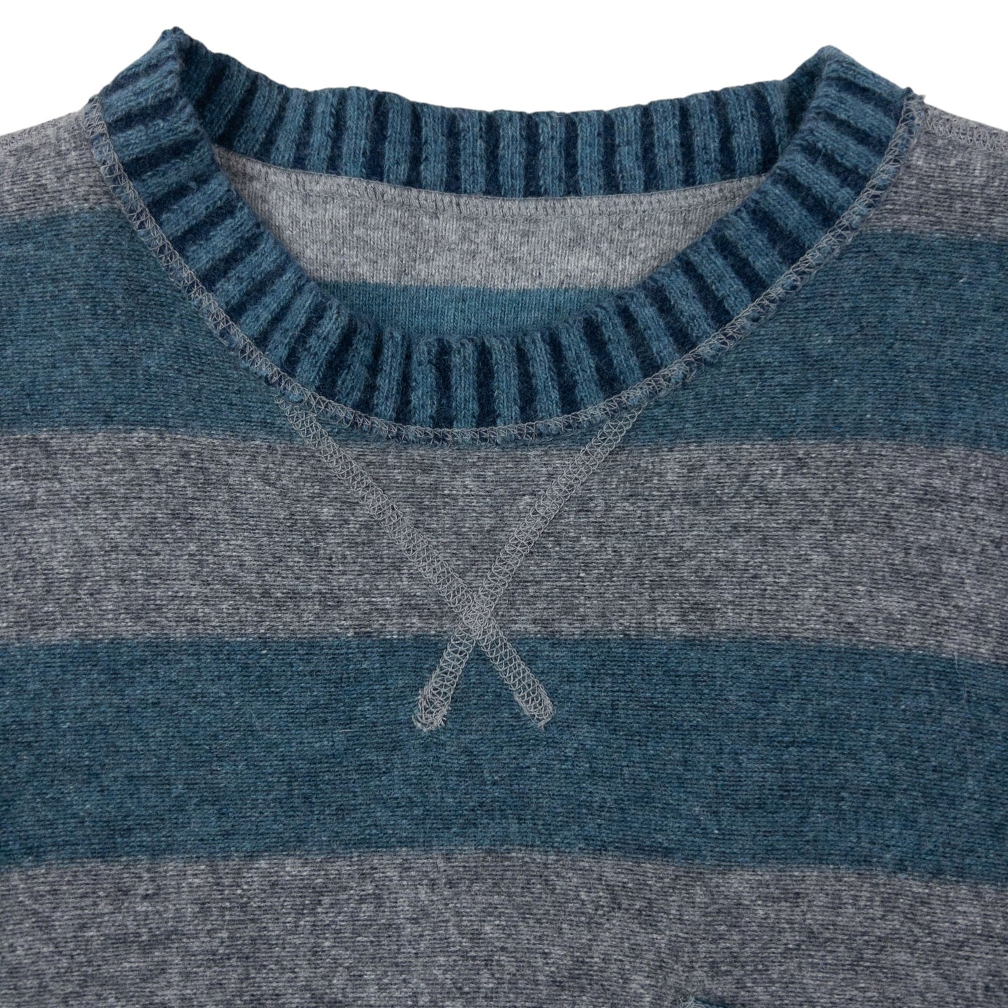 Vintage 2000s Hugo Boss Reversible Striped Wool Jumper Size L