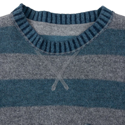 Vintage 2000s Hugo Boss Reversible Striped Wool Jumper Size L