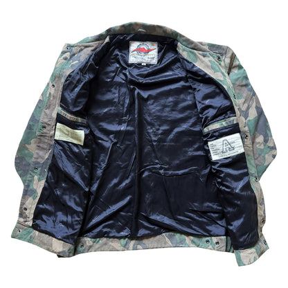 Avirex Camouflage Leather Trucker Jacket - XL | XL, Camo