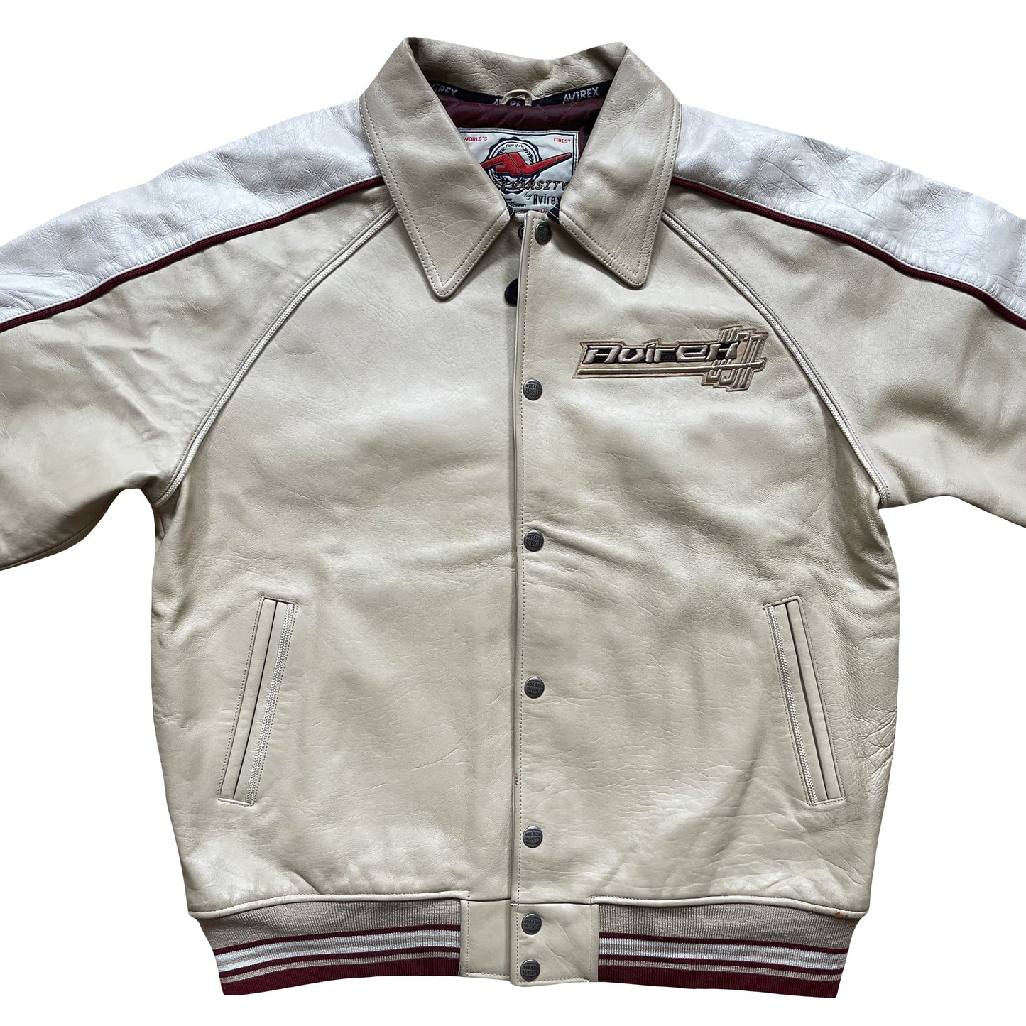 Avirex USA Leather Varsity Jacket - L / XL