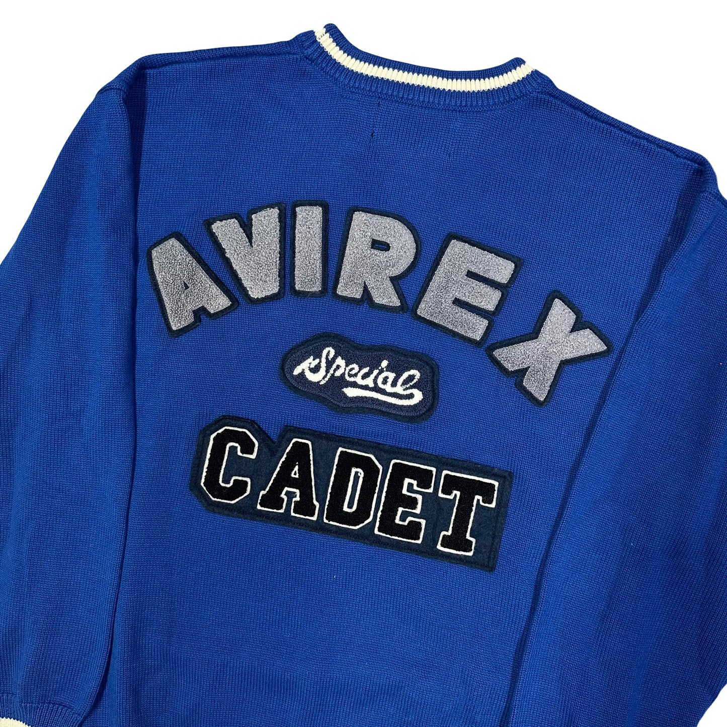 Avirex Cadet Knitted Sweatshirt In Blue ( M )