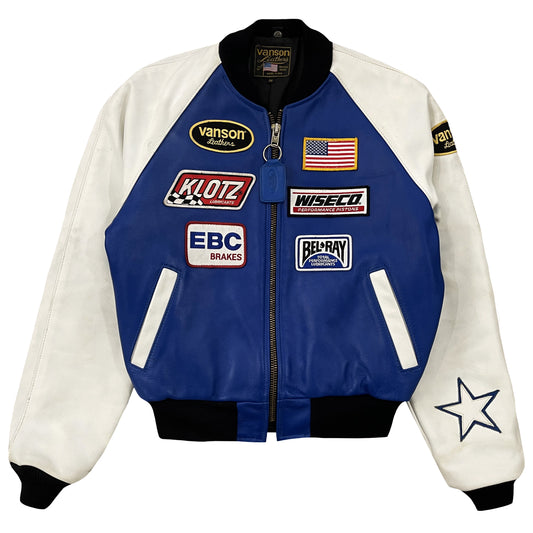 Vanson Leathers Race Team Leather Bomber Jacket - M