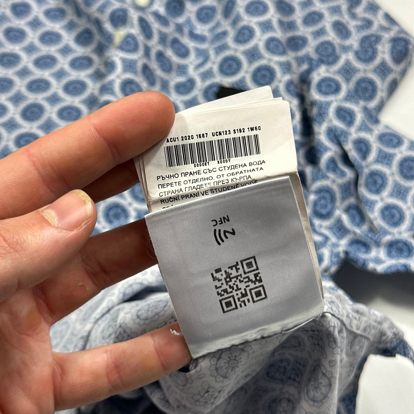 Prada 2020 Persian Geometric Print Boxy Cotton Logo Shirt - M/L