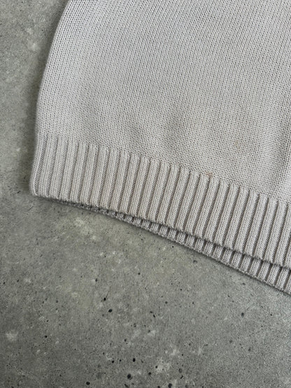 Yves Saint Laurent Pour Homme 1990s Pure Cotton Knitted Logo Jumper - XL