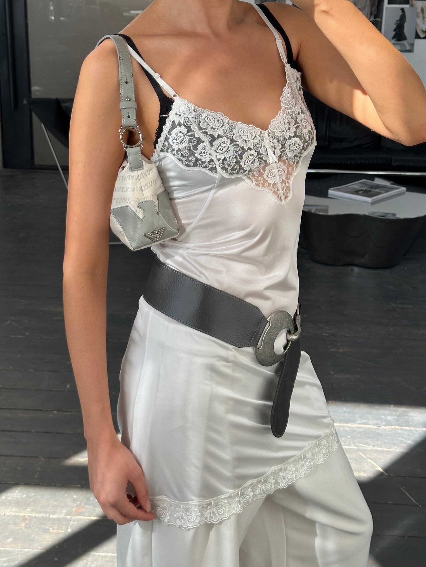 Emporio Armani 2000s Monogram Baguette Shoulder Bag