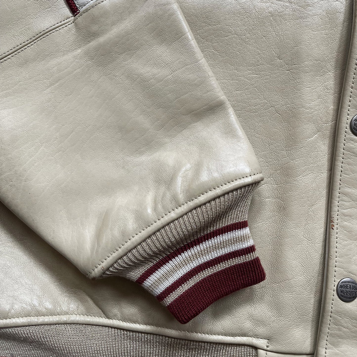 Avirex USA Leather Varsity Jacket - L / XL