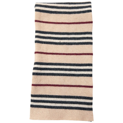 Vintage 2000s Burberry Nova Stripe Wool Scarf | O/S, Beige
