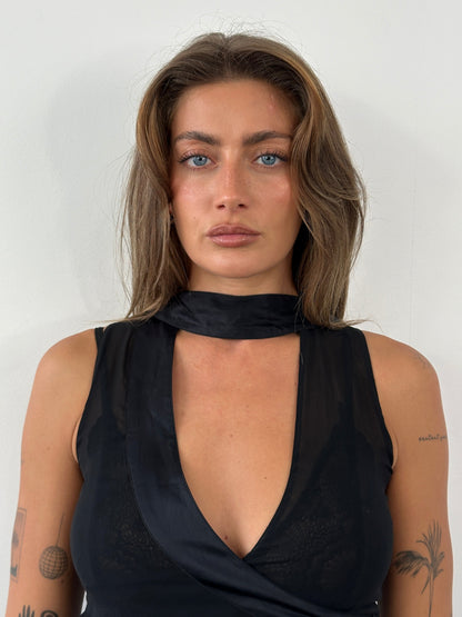 Emporio Armani 2003 Silk Sheer Scarf Top - S