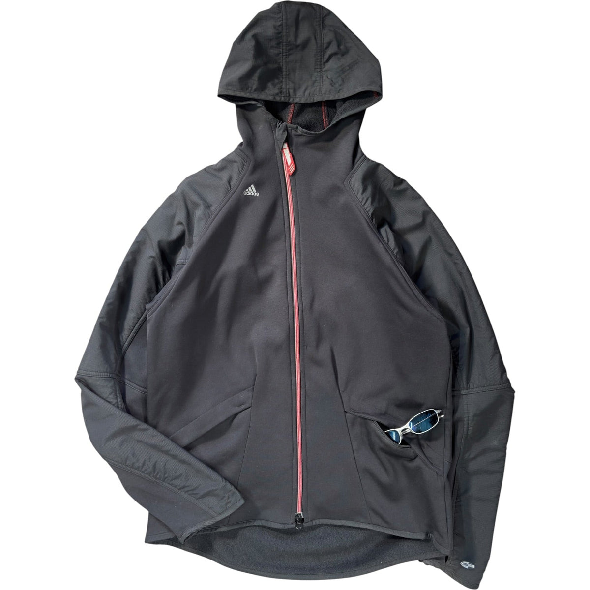 Adidas 2004 Asymmetrical Zip Two Tone Climawarm Hoodie M | Medium, Black