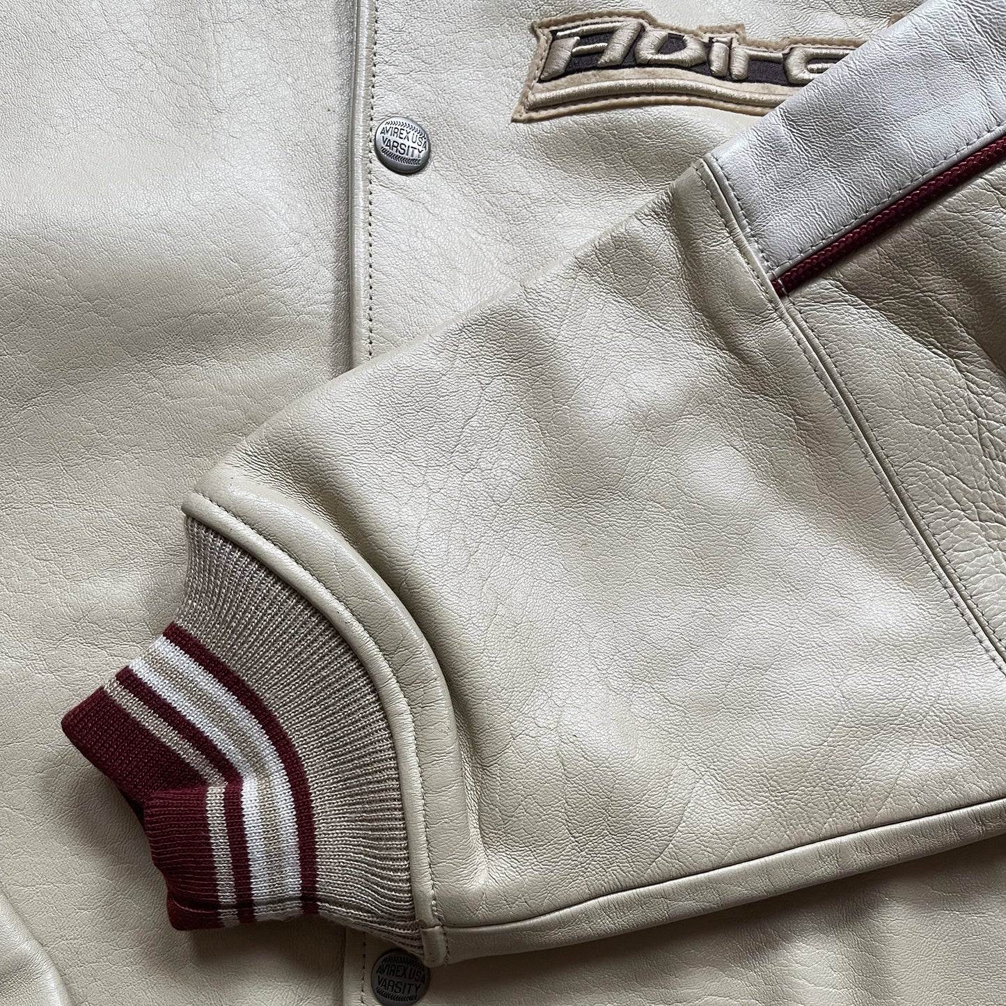Avirex USA Leather Varsity Jacket - L / XL
